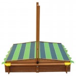 Spatiu de joaca cu nisip Lily Sandpit  - Lada cu nisip din lemn pentru gradina- cu copertina biton Verde UV 50+